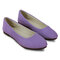 Big Size Suede Candy Color Pure Color Pointed Toe Light Ballet Flat Shoes - Light Purple