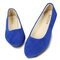 Big Size Suede Candy Color Pure Color Pointed Toe Light Ballet Flat Shoes - Royal Blue