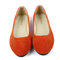 Big Size Suede Candy Color Pure Color Pointed Toe Light Ballet Flat Shoes - Orange