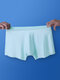 Ice Silk Thin Transparent Breathable Seamless Boxers for Men - Light Blue