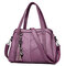 Women Elegant Soft Faux Leather Handbags Shoulder Bags Crossbody Bags  - Purple
