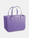Women PVC Brief Large Capacity Solid Color Handbag Beach Bag Tote - #18