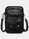 Women PU Leather Rivet Earphone Hole Vintage 6.3 Inch Phone Bag Crossbody Bags Shoulder Bag - Black