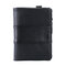 Vintage RFID Genuine Leather Multi-slots Zipper Pocket Key Ring Bifold Wallet For Men - Black