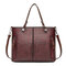 Women Vintage Faux Leather Handbag Shoulder Bags Crossbody Bags - Wine Red