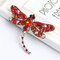Luxury Dragonfly Rhinestones Crystal Brooch Pin Sweater Suit Badge Gift For Women Men  - Red
