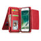 Women Men Imitation Leather Phone Case Card Holder Phone Bag Crossbody Bag For Iphone 7 Plus - Red