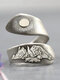 Vintage Desert Night Women Ring Adjustable Open Cactus Moon Sunrise Ring Jewelry Gift - #03