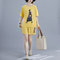 Print T-shirt + Shorts Two-piece Suit - Yellow