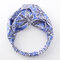 Womens Elasticity Vogue Wild Comfortable Maple Leaf Stripe Headwear Travel Home Make Up Headband - Blue