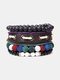 Vintage Bohemia Natural Stone Combination Set Round Bead Men Bracelet - #18