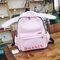 Women Canvas Cute Rabbit Cartoon Backpack Students Cute Schoolbag - Pink