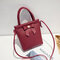 Women Solid Leisure Bucket Phone Bag Casual Portable Crossbody Bag - Wine Red