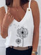 Printed Straps Casual Sleeveless Tank Top - #03