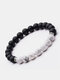 1/2 Pcs Vintage Classic Wooden Bead Frosted Natural Stone Combination Bracelet Personality Hand Braided Bracelet - #08