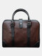 Men Vintage Business PU Leather 14 Inch Laptop Bag Briefcases Messenger Bag Handbag - Coffee