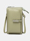 Women Faux Leather Brief Multifunction Large Capacity Crossbody Bag Phone Bag - Green