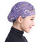 Women Muslim Head Coverings Shiny Lace Headscarf Hat Islamic Cap - Light Purple