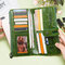 Women Genuine Leather High-end Long Wallet Double Zipper 12 Card Slot Phone Bag Solid Coin Purse - Green