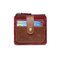 RFID Man Antimagnetic Genuine Leather Coin Bag 6 Card Slots  Wallet - Red