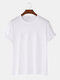 メンズソリッドクルーネックカジュアル半袖Tシャツ - 白い