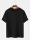 Mens Seersucker Texture Layered Hem Solid Short Sleeve T-Shirts - Black