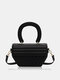 Women Synthetic Leather French Lingge Foreign Style Handbag Trend Simple Single Shoulder Bag Messenger Women's bag - Black