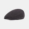 Men's Forward Hat Simple Cap Cotton Beret - Black