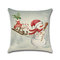 Retro Christmas Santa Snowman Pattern Linen Cushion Cover Home Sofa Soft Throw Pillowcases Art Decor - #2