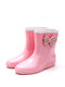 Women Waterproof Bow Non-slip Rain Boots - Pink