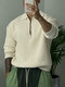 Chemise de golf à manches longues en tricot uni pour hommes - Abricot