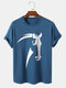 Mens Horse Head Graphic Crew Neck Casual 100% Cotton Short Sleeve T-Shirts - Blue