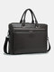 Men PU Leather Multifunction Multi-pocket 15.6 Inch Laptop Bag Briefcases Handbag Shoulder Bag - Black