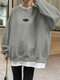 Fake Two Pieces Drop Shoulder Patched Loose Sweatshirt - Gray