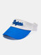Unisex Cotton Outdoor Contrast Color Letter Embroidery Visor Hat Sunscreen Baseball Cap - Blue