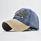 Skull Pattern Hat Washed Old Letters Baseball Cap Men And Women - Navy