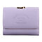 Women Short Wallet Folding Pure Color Hasp Card Holder Purse - Purple
