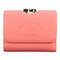 Women Short Wallet Folding Pure Color Hasp Card Holder Purse - Pink