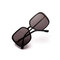 Color Ocean Lens Sunglasses Square Semi-metal Retro Sunglasses - Bright black all gray