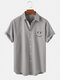 Mens Smile Emojis Print Lapel Short Sleeve Casual Shirt - Grey