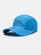 Men Ultra-Thin Quick Drying Folding Hiking Cap Sunshade Travel Sun Protection Folding Mesh Baseball Hat - Blue
