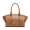 Brenice Vintage Flowers Tote Handbags Ladies Business Shoulder Shopping Bags - Brown