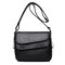 Women Solid Crossbody Bag Casual Multi-Slot Shoulder Bag - Black