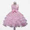 Flower Girls Dress Kids Pleated Sleeveless Party Dress For 4Y-12Y - Pink