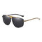 Men Vogue HD Polarized Metal Sunglasses HD UV400 Outdoor Travel Riding Driving Sunglasses - Black
