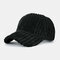 Men Women Striped Corduroy Baseball Cap Sun Hat Outdoor Sunshade Hat - Black
