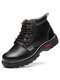 Men Steel Toe Warm Lining Non Slip Casual Safety Boots - Black