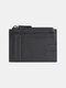 Men Genuine Leather RFID Coin Purse Push Card Holder Wallet - Black