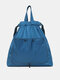Mochila dobrável feminina Nylon fashion multi-transporte grande capacidade - azul