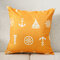 Оранжевый абстрактный Шаблон Хлопковая льняная подушка Чехол Домашняя ткань для дивана Средиземноморская наволочка - #3